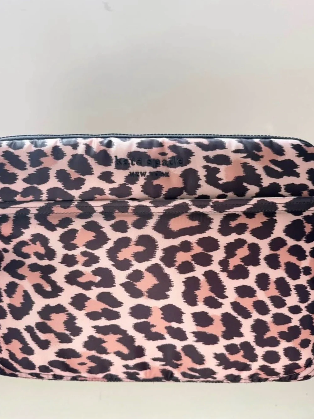 kate spade Pink and Black Leopard Print laptop backpack